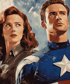 Captain America and Peggy Carter Diamond Painting