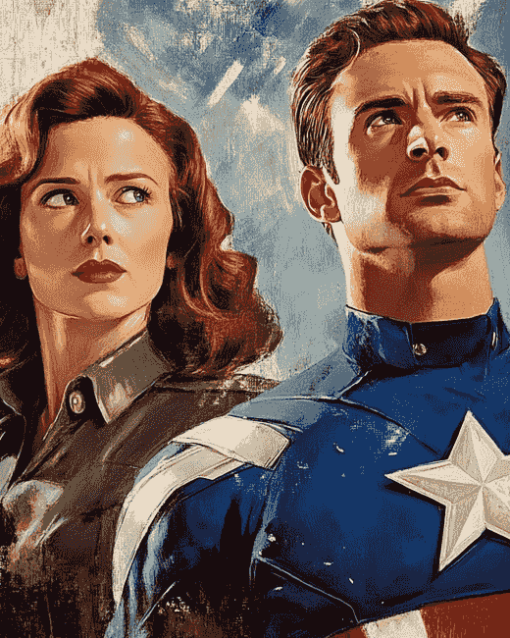 Captain America and Peggy Carter Diamond Painting