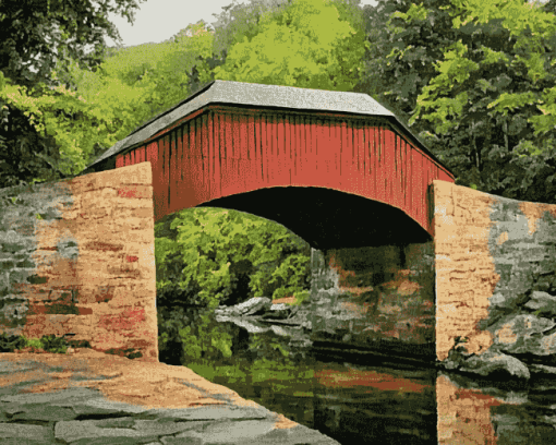 Carroll Bridge Autumn View Diamond Painting