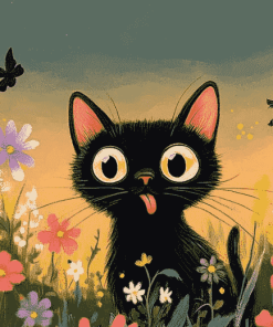 Cartoon Black Cats Diamond Painting