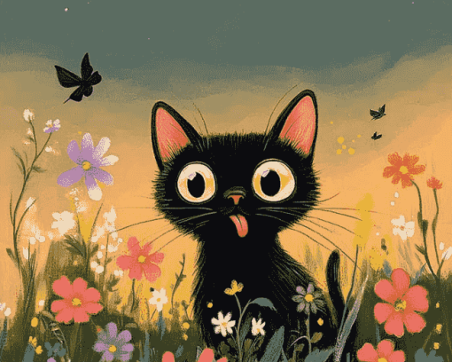 Cartoon Black Cats Diamond Painting