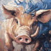 Cartoon Boar Pig Diamond Painting