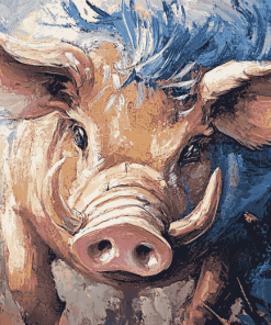 Cartoon Boar Pig Diamond Painting