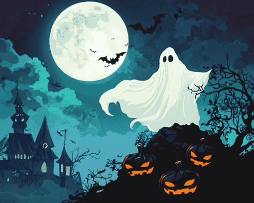 Cartoon Halloween Ghost Diamond Painting