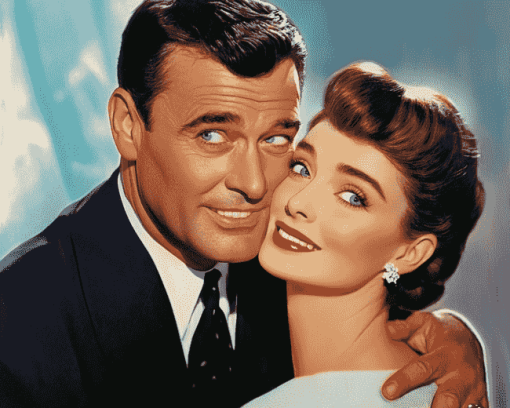 Cary Grant Audrey Hepburn Vintage Diamond Painting