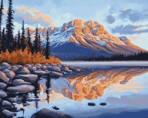 Castle Mountain Views Diamond Painting