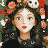 Cat Lady Animation Diamond Painting