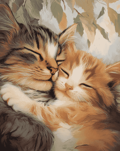 Cat and Kitten Love Diamond Painting