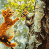 Cat and Squirrel Diamond Painting