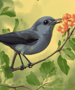 Catbird and Birds Diamond Painting