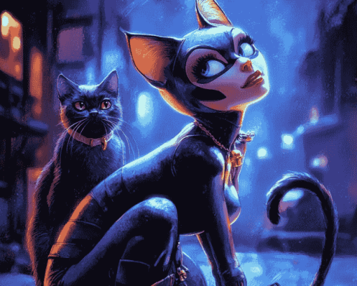 Catwoman Fantasy Diamond Painting