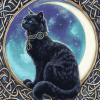 Celtic Black Cat Moon Diamond Painting