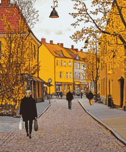 Central Lund Street View Diamond Painting