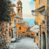 Cervo Liguria Coastline Diamond Painting