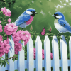 Charming Blue Bird Fowls Diamond Painting