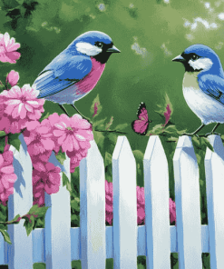 Charming Blue Bird Fowls Diamond Painting