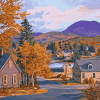 Charming Lake Placid Buildings Diamond Painting