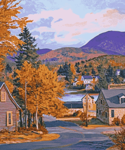 Charming Lake Placid Buildings Diamond Painting