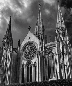 Chartres Cathedral Black And White Diamond Painting