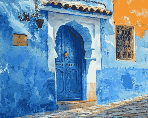 Chefchaouen Blue Door Diamond Painting