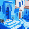 Chefchaouen Blue Homes Diamond Painting