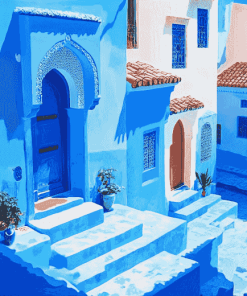 Chefchaouen Blue Homes Diamond Painting