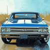 Chevrolet 67 Chevelle Blue Car Diamond Painting