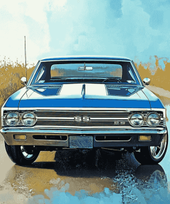 Chevrolet 67 Chevelle Blue Car Diamond Painting