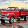 Chevrolet Red Engine Truck Diamond Painting