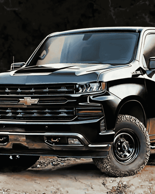 Chevy Truck with Powerful Engine Diamond Painting