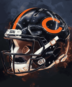 Chicago Bears Black Helmet Diamond Painting