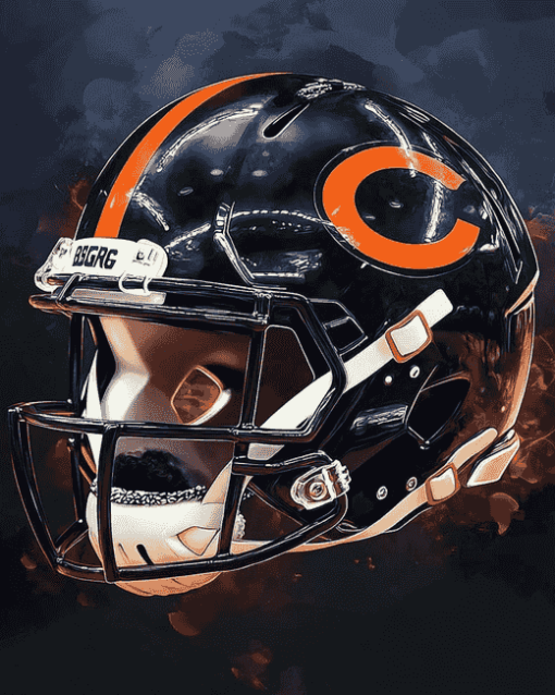 Chicago Bears Black Helmet Diamond Painting