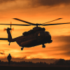 Chinook Aircraft Sunset Diamond Painting