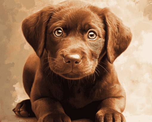 Chocolate Labrador Puppy Diamond Painting