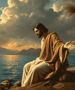 Christ at Lake Tiberias Vintage Diamond Painting