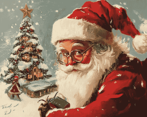 Christmas Cards Santa Claus Diamond Painting