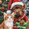 Christmas Cat and Dog Diamond Painting