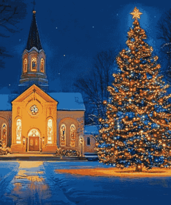 Christmas Church Cathedral Diamond Painting