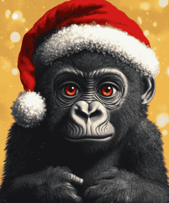 Christmas Gorilla Animation Diamond Painting