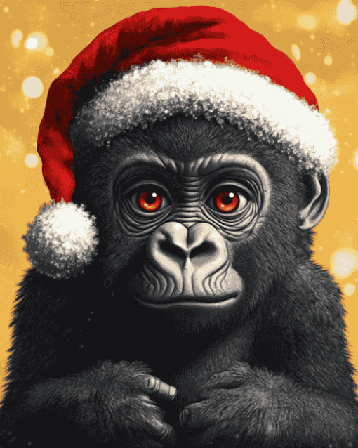 Christmas Gorilla Animation Diamond Painting