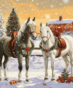 Christmas Horse Magic Diamond Painting