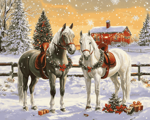 Christmas Horse Magic Diamond Painting