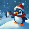 Christmas Penguin Animation Diamond Painting