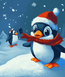 Christmas Penguin Animation Diamond Painting