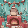 Christmas Pusheen Animation Diamond Painting