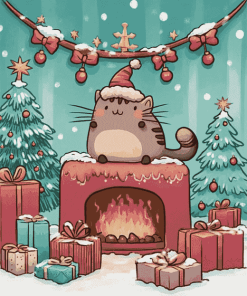 Christmas Pusheen Animation Diamond Painting