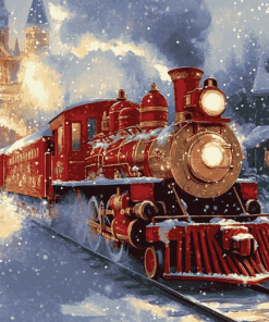 Christmas Santa Claus Train Diamond Painting