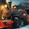 Christmas Santa Train Diamond Painting