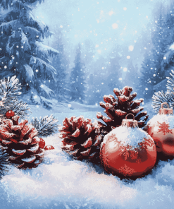 Christmas Snowy Landscape Diamond Painting