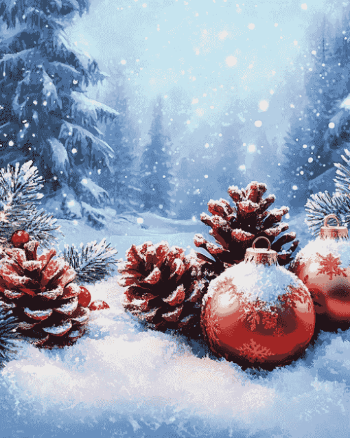 Christmas Snowy Landscape Diamond Painting